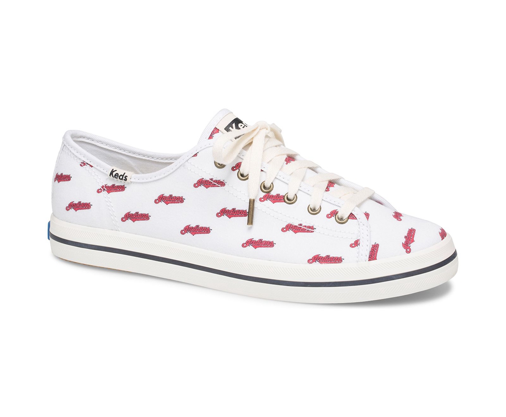 Basket Keds Femme Blanche/Rouge - Kickstart Mlb® - 187-NYQVWM